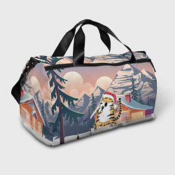 Сумки спортивные Тигр поет песни в караоке, цвет: 3D-принт