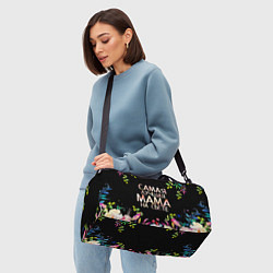 Сумки спортивные Самой лучшей в мире маме, цветы на черном фоне, цвет: 3D-принт — фото 2