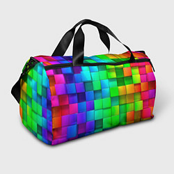 Сумки спортивные РАЗНОЦВЕТНЫЕ КУБИКИ MULTICOLORED CUBES, цвет: 3D-принт