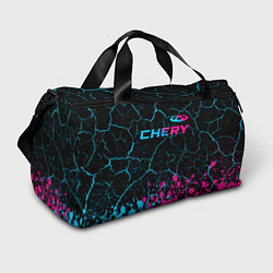 Спортивная сумка Chery - neon gradient: символ сверху