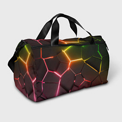Сумки спортивные Неоновые радужные плиты, цвет: 3D-принт