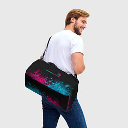 Сумки спортивные Manchester United - neon gradient: символ сверху, цвет: 3D-принт — фото 2