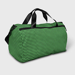 Сумки спортивные Чёрно-зелёная оптическая иллюзия, цвет: 3D-принт