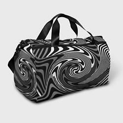 Сумки спортивные Black and white abstract pattern, цвет: 3D-принт