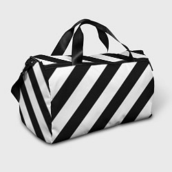Сумки спортивные Черно-белые полосы, цвет: 3D-принт