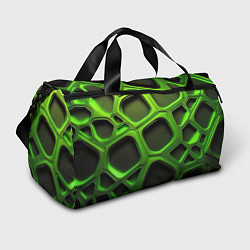 Сумки спортивные Объемные зеленые соты, цвет: 3D-принт