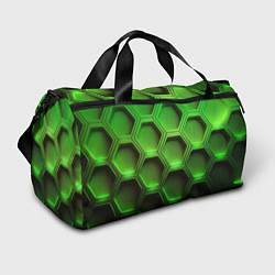 Сумки спортивные Объемные зеленые соты, цвет: 3D-принт