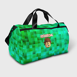 Сумки спортивные Roblox head на пиксельном фоне, цвет: 3D-принт