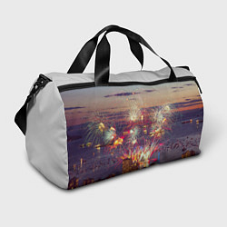 Сумки спортивные Салют в ночном небе, цвет: 3D-принт