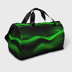 Сумки спортивные Зеленые абстрактные волны, цвет: 3D-принт