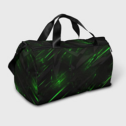 Сумки спортивные Dark black green abstract, цвет: 3D-принт