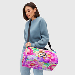 Сумки спортивные Ежик в цветах, цвет: 3D-принт — фото 2