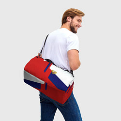 Сумки спортивные Спортивная текстура герб России, цвет: 3D-принт — фото 2