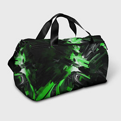 Спортивная сумка Green dark abstract geometry style