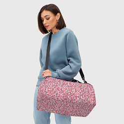 Сумки спортивные Паттерн соты розовый, цвет: 3D-принт — фото 2