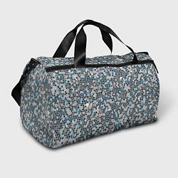 Спортивная сумка Паттерн мозаика серый с голубым