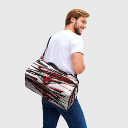 Сумки спортивные Красно-чёрная агрессивная абстракция на белом фоне, цвет: 3D-принт — фото 2