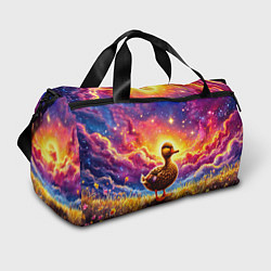 Сумки спортивные Космическая уточка, цвет: 3D-принт