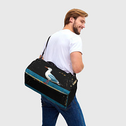 Сумки спортивные Чайка на море ночью, цвет: 3D-принт — фото 2