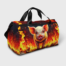 Сумки спортивные Свинка в огне, цвет: 3D-принт