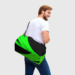 Сумки спортивные Чёрный с зелёным двуцветный, цвет: 3D-принт — фото 2