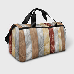 Сумки спортивные Мрамор и дерево, цвет: 3D-принт