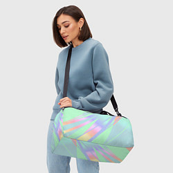 Сумки спортивные Светлый зелёный мятный с полосами градиент, цвет: 3D-принт — фото 2