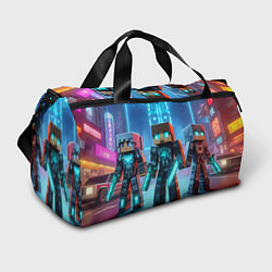Сумки спортивные Minecraft - ai art neon glow, цвет: 3D-принт