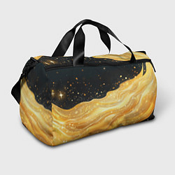 Сумки спортивные Золотистая материя на черном фоне, цвет: 3D-принт