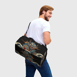 Сумки спортивные Японский дракон и волны в стиле тату ирезуми, цвет: 3D-принт — фото 2