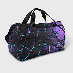 Сумки спортивные Фиолетовые плиты с голубым свечением, цвет: 3D-принт