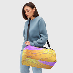 Сумки спортивные Фиолетово-золотая текстура с блестяшками, цвет: 3D-принт — фото 2