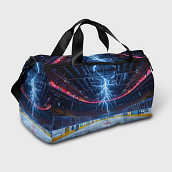 Сумки спортивные Удар молнии в хоккейную площадку, цвет: 3D-принт