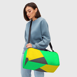 Сумки спортивные Жёлто-серо-зелёный трёхцветный, цвет: 3D-принт — фото 2