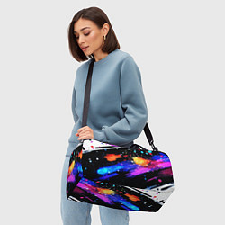 Сумки спортивные Разноцветные блестящие кляксы - текстура, цвет: 3D-принт — фото 2