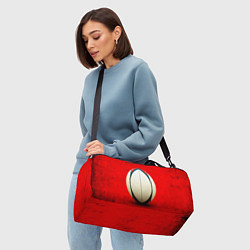 Сумки спортивные Мяч для регби на красном, цвет: 3D-принт — фото 2