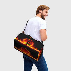 Сумки спортивные Трековый велосипедист в огне, цвет: 3D-принт — фото 2