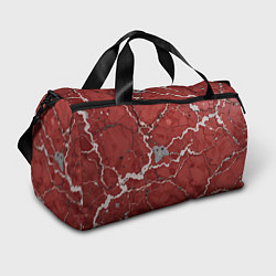 Сумки спортивные Красно-серый мрамор, цвет: 3D-принт