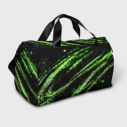 Сумки спортивные Зеленые блестки на черном, цвет: 3D-принт
