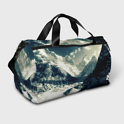 Сумки спортивные Река и горы снежные пейзаж, цвет: 3D-принт
