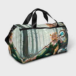 Сумки спортивные Эльфийская аниме ведьма среди черепов в мрачном ле, цвет: 3D-принт