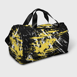 Сумки спортивные Желтая краска на черном, цвет: 3D-принт