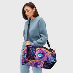 Сумки спортивные Космический неоновый лев - нейроарт фантазия, цвет: 3D-принт — фото 2