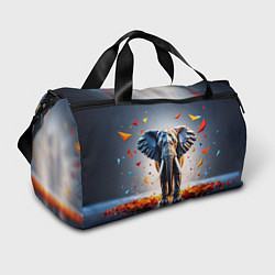 Сумки спортивные Геометрический слон и цветные полигоны, цвет: 3D-принт