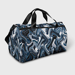 Сумки спортивные Тёмно-синий искажённая абстракция, цвет: 3D-принт