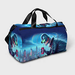 Сумки спортивные Кибер Бендер пьёт лимонад - неоновое свечение, цвет: 3D-принт