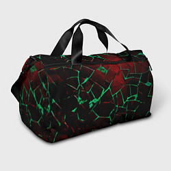Сумки спортивные Битые плиты тёмно-красный с зелёным, цвет: 3D-принт