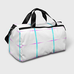 Сумки спортивные Color white blue pink stripes, цвет: 3D-принт