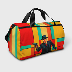Сумки спортивные Мужчина с пистолетом поп-арт, цвет: 3D-принт