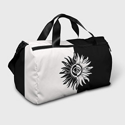 Сумки спортивные Солнце черно-белое, цвет: 3D-принт